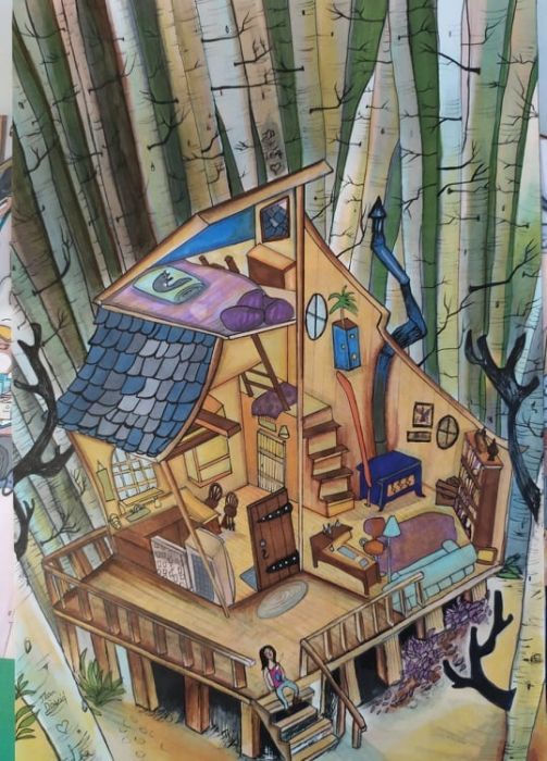 Cabane dans les sous-bois