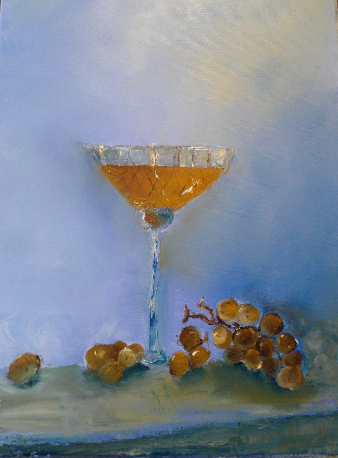 Nature morte ( huile au couteau , et doigts 