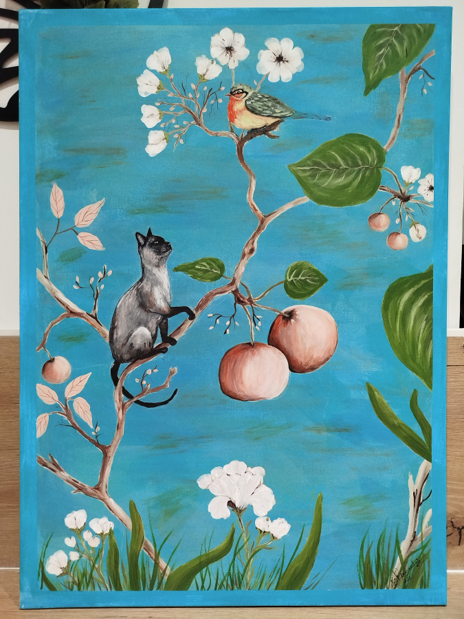 le chat et l'oiseau