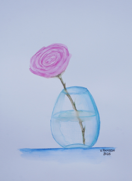 La rose - CC aquarellés