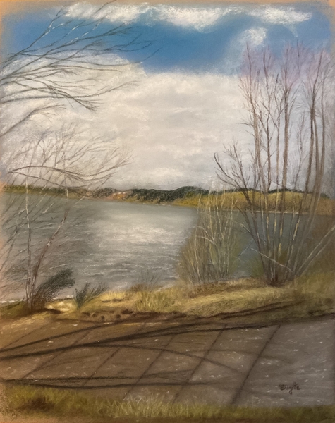 Lac de Naussac en hiver