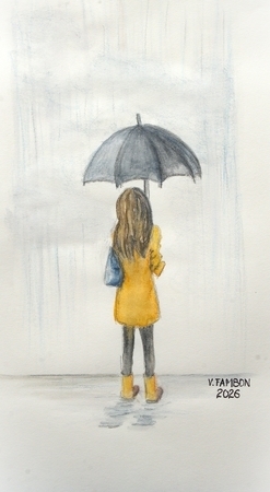Toute la pluie tombe sur moi - Crayons aquarellables