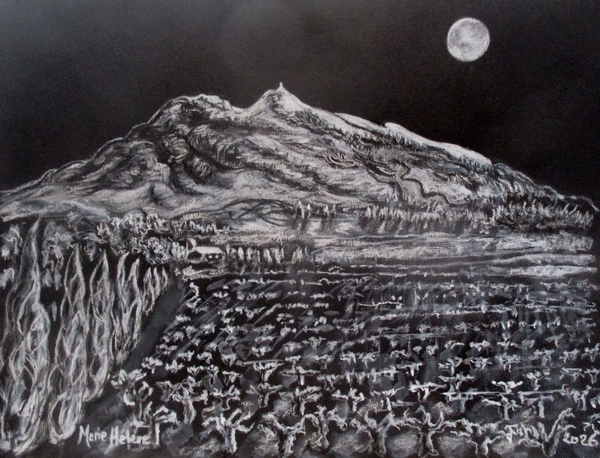 Pleine lune sur le mont Ventoux