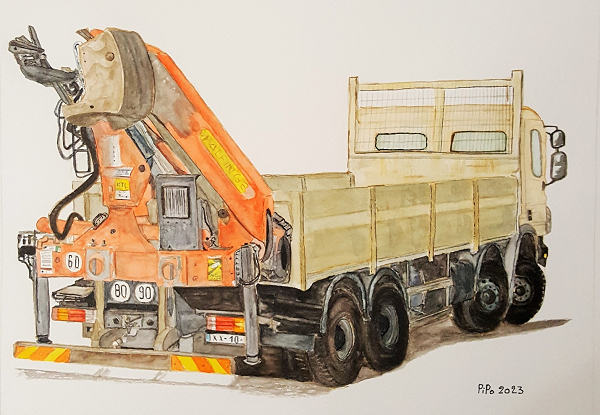 Camion plateau grue