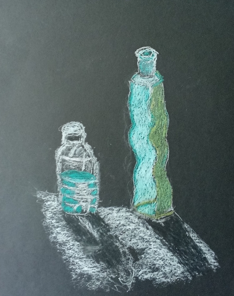 bouteille et vase