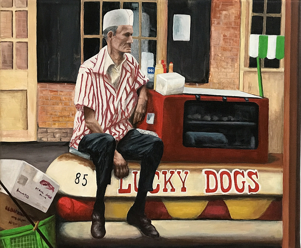 Heureux - pas heureux, acrylique, 46x55, 2022