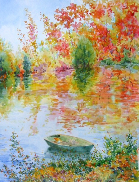 SEVRE NIORTAISE - Aquarelle 28 x 42