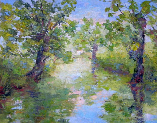 MARAIS POITEVIN - Huile au couteau sur toile 8F