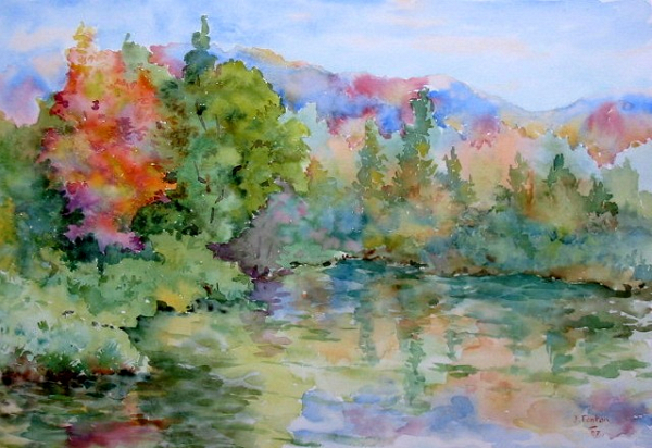 ETE INDIEN AU QUEBEC  - Aquarelle 18 X 24