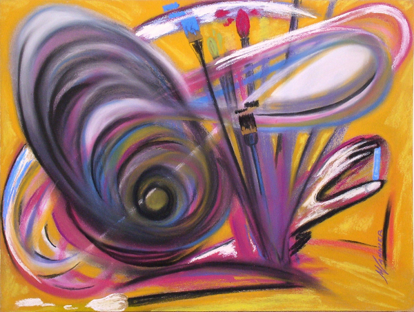 Cacophonie des mediums (Pastel sec)