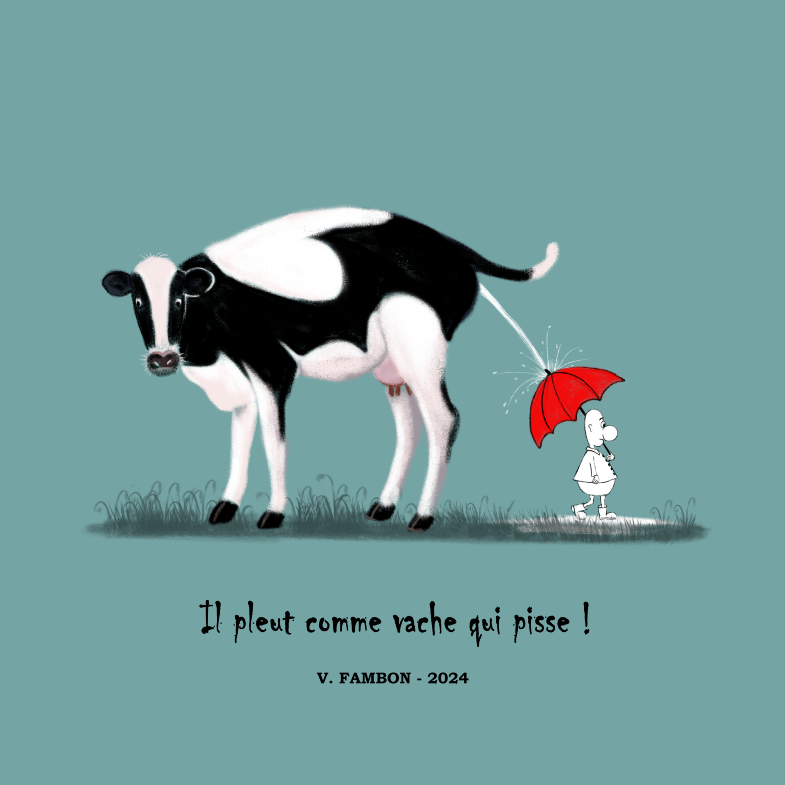 Il pleut comme vache qui pisse !
