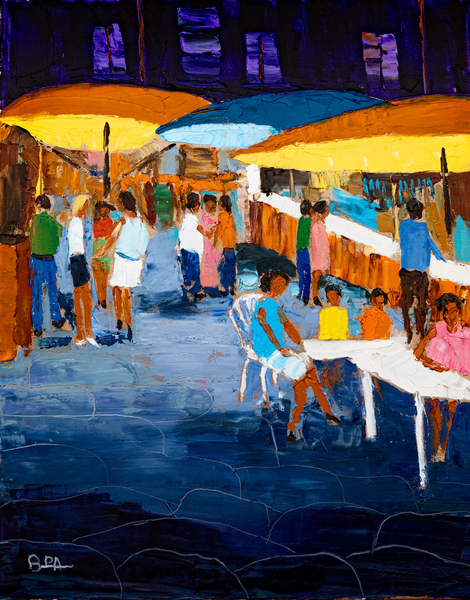 Le bistrot, la nuit - 54x65 cm
