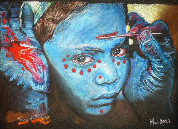 "Angun"  - pastel sec  sur papier pastel - format 24 x32