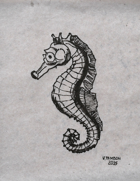 Hippocampe - Encre de Chine