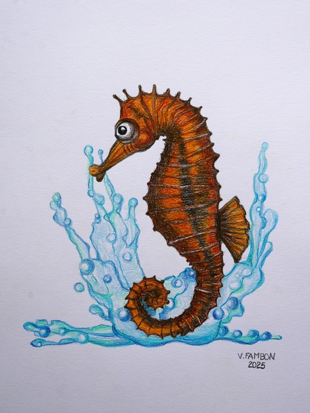Hippocampe - Crayons de couleur